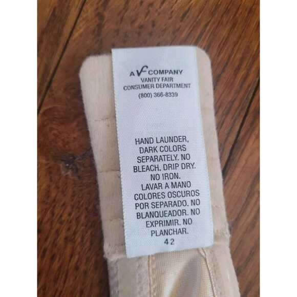 Vtg Vanity Fair 74-285 Strapless Underwire Bra 38B Tan Nude Second Skin Satin - Picture 5 of 7